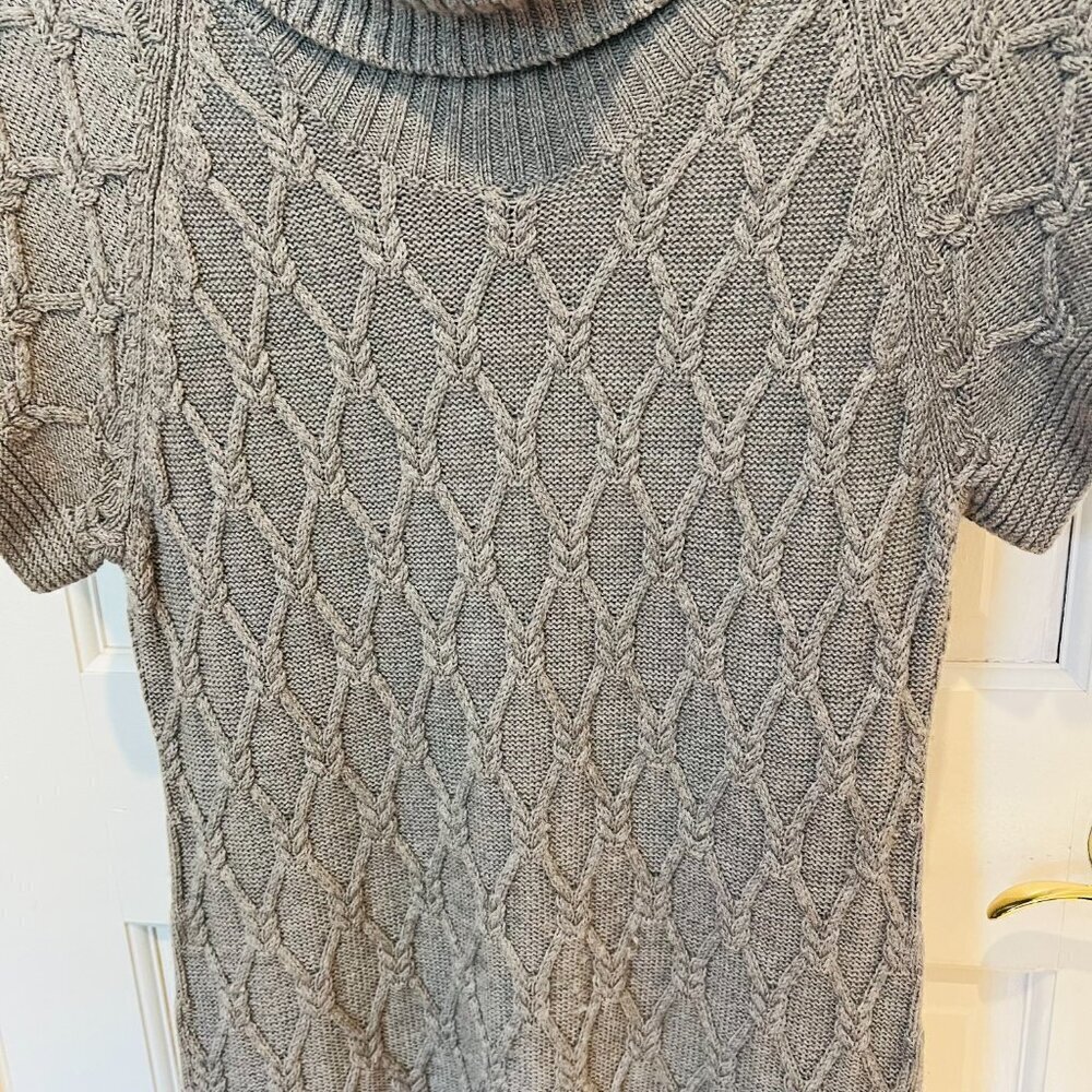 Banana Republic Extra Fine Merino Wool Sweater Cable Knit Sweater Dress Size L - Picture 10 of 16